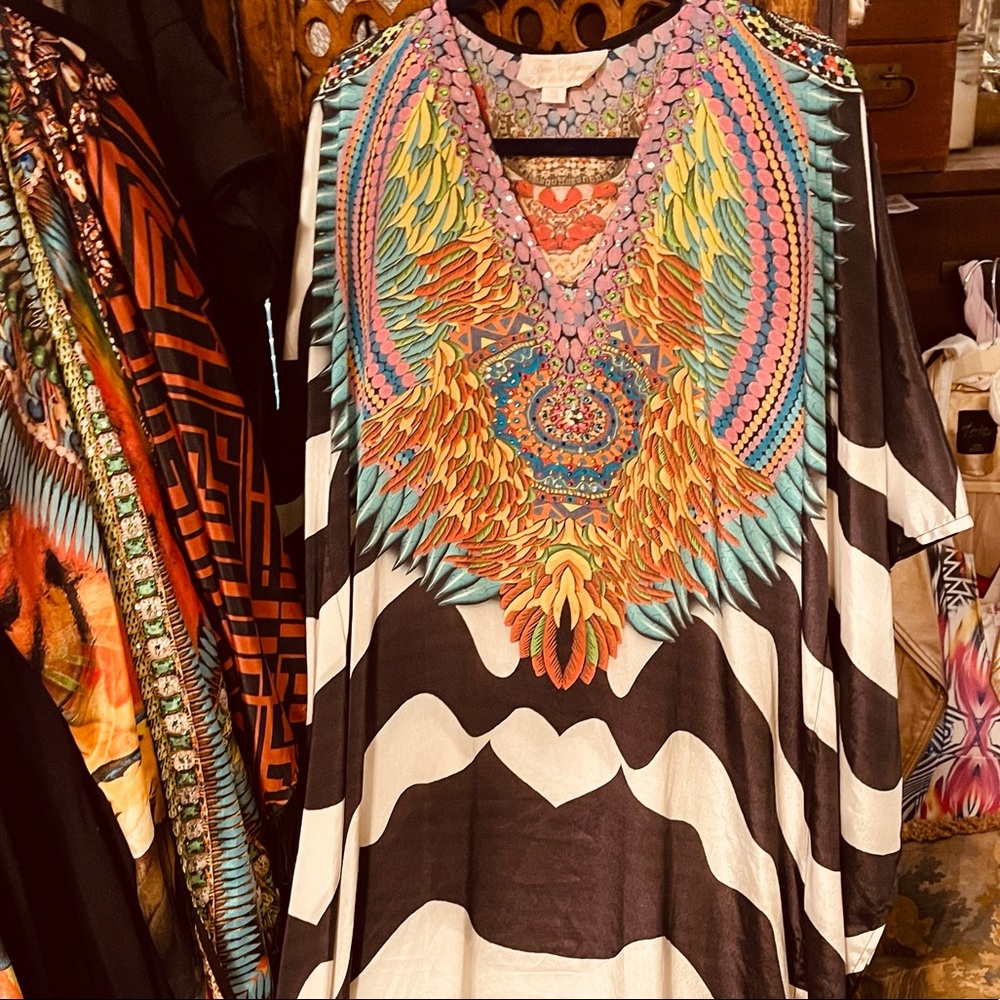 La Moda Embellished Long Caftan Dress- NWT
